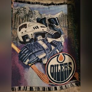 Edmonton Oilers Vintage Knit Blanket